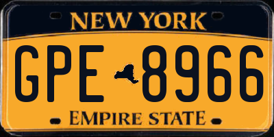 NY license plate GPE8966