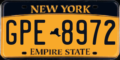 NY license plate GPE8972