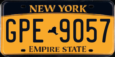 NY license plate GPE9057