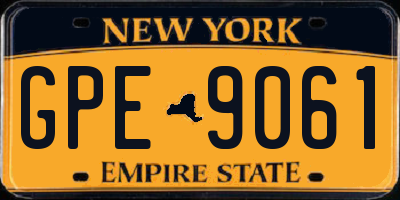 NY license plate GPE9061