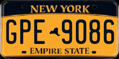 NY license plate GPE9086