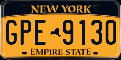 NY license plate GPE9130