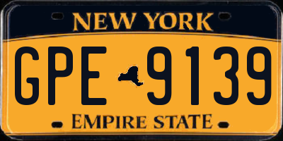 NY license plate GPE9139