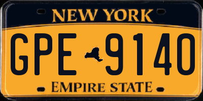 NY license plate GPE9140