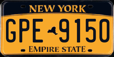 NY license plate GPE9150