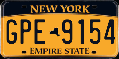 NY license plate GPE9154
