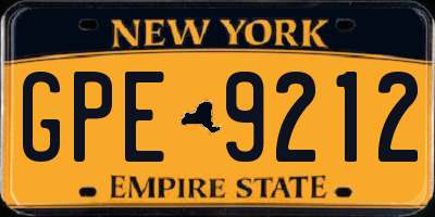 NY license plate GPE9212