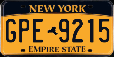 NY license plate GPE9215