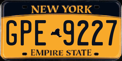 NY license plate GPE9227