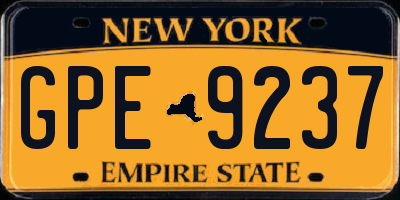 NY license plate GPE9237