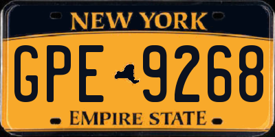 NY license plate GPE9268