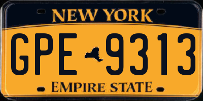 NY license plate GPE9313