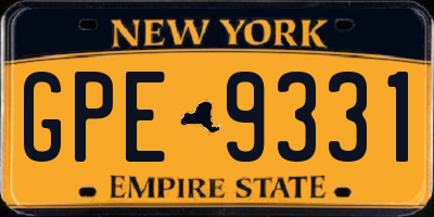 NY license plate GPE9331