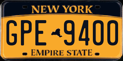 NY license plate GPE9400
