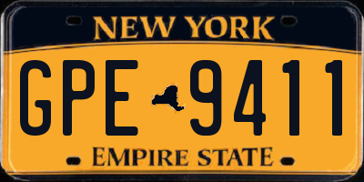 NY license plate GPE9411