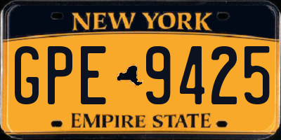 NY license plate GPE9425