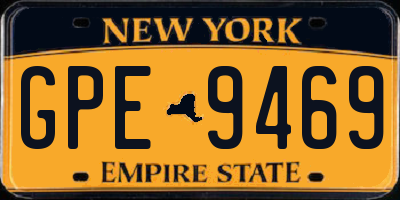 NY license plate GPE9469