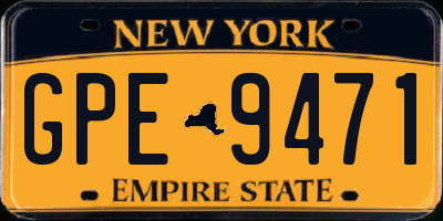 NY license plate GPE9471