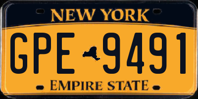 NY license plate GPE9491