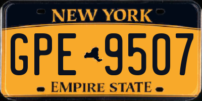 NY license plate GPE9507