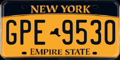 NY license plate GPE9530