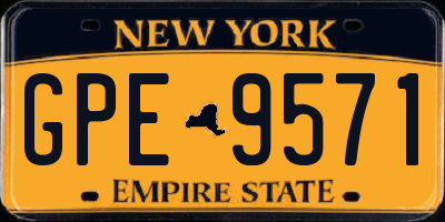 NY license plate GPE9571