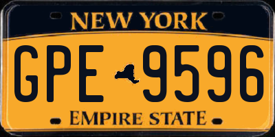 NY license plate GPE9596