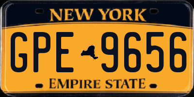 NY license plate GPE9656
