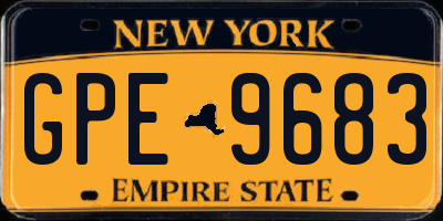 NY license plate GPE9683