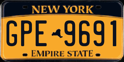 NY license plate GPE9691