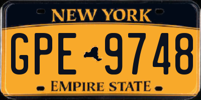 NY license plate GPE9748