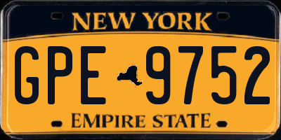 NY license plate GPE9752