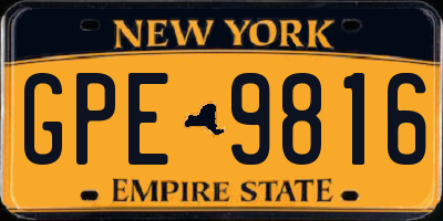 NY license plate GPE9816