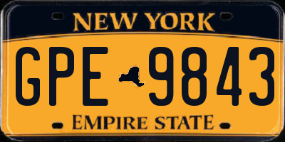 NY license plate GPE9843