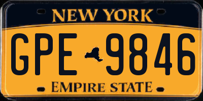 NY license plate GPE9846