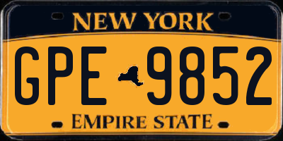 NY license plate GPE9852