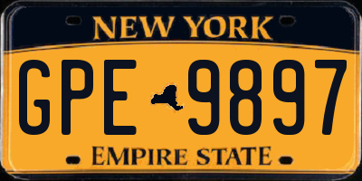 NY license plate GPE9897