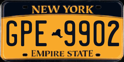 NY license plate GPE9902