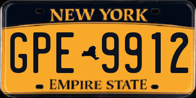NY license plate GPE9912