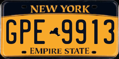 NY license plate GPE9913