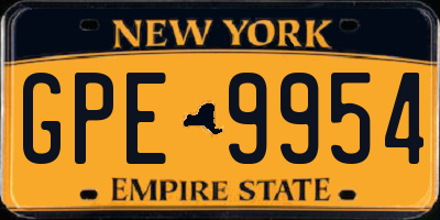NY license plate GPE9954