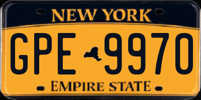 NY license plate GPE9970