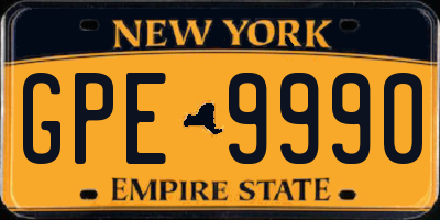 NY license plate GPE9990