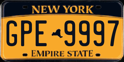 NY license plate GPE9997