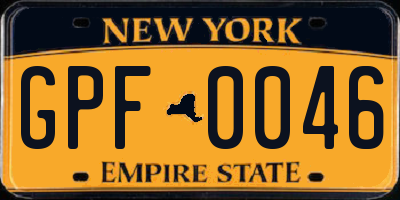 NY license plate GPF0046