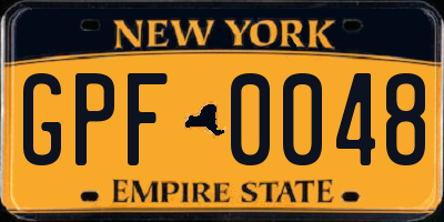 NY license plate GPF0048