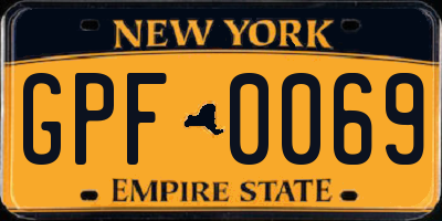 NY license plate GPF0069