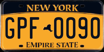 NY license plate GPF0090