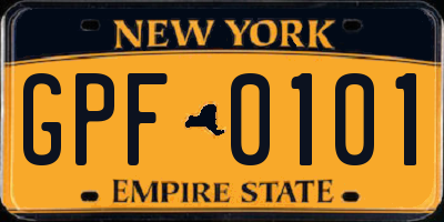 NY license plate GPF0101