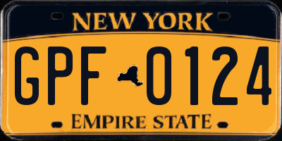 NY license plate GPF0124